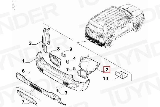 Jeep Renegade Arka Tampon Astarlı Sağ 2013- (Oem No:  735684333) ürün görseli 1