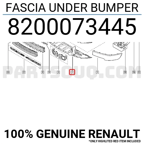 Renault Megane 2003-2006 Ön Tampon Alt Muhafazası (Oem No: 8200073445) ürün görseli 1