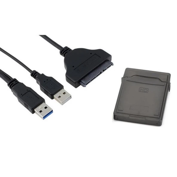 4853 Usb 3.0 Sata Kablo Çevirici Dönüştürücü Hdd Hardisk Kablosu + Kutu ürün görseli 1