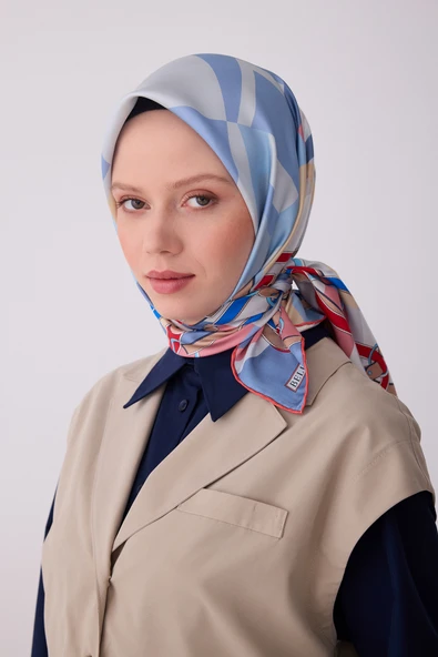 Obje Desen İpek Twill Eşarp  - 2026 İlkbahar-Yaz (T)  4300 ürün görseli 1