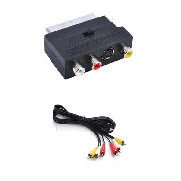 Scart To Rca Skart Tos Av Svideo Çevirici Set + Rca Kablo ürün görseli 1