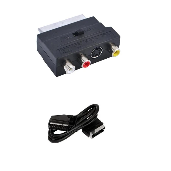 Scart To Rca Skart Tos Av Svideo Çevirici Set + Scart Kablo ürün görseli 1