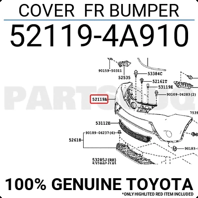 Toyota Rav4 2015-2019 Ön Tampon (Oem No: 521194A910) ürün görseli 1