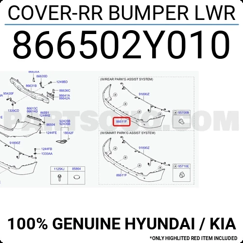 Hyundai İx35 Arka Tampon Alt Çekı Demir Kapağı Klı 2009-  (Oem No:  866502Y010) ürün görseli 1