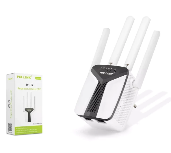 PIX-LINK LV-WR6403 WiFi Repeater / Router / AP 450 Mbps - Siyah Beyaz ürün görseli 1