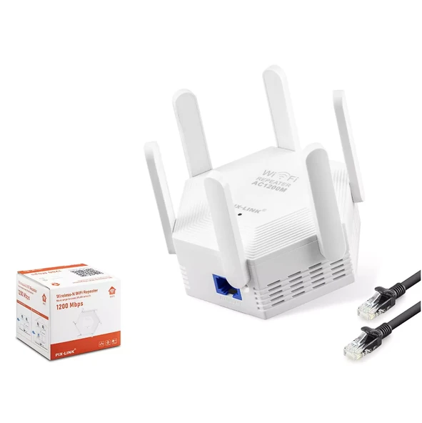 Pix-Link Wr56T Wifi Repeater 1200Mbps Beyaz ürün görseli 1