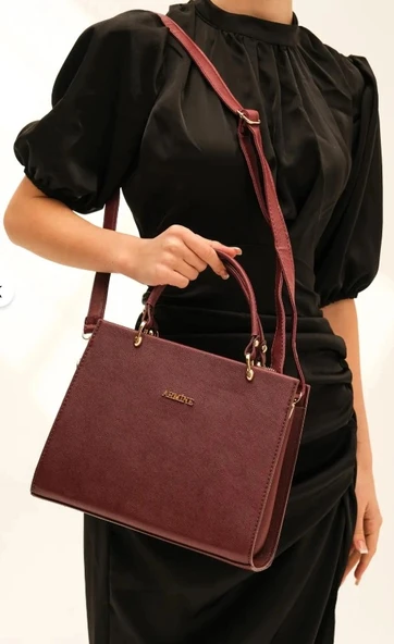 ARMİNE ÇANTA 355 BORDO - Resim 3