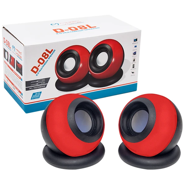 MAGICVOICE D-08L 1+1 USB MİNİ OVAL HOPARLÖR - SPEAKER (2*3 WATT - 4 OHM) ürün görseli 1