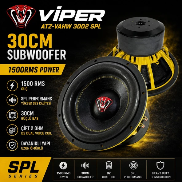 VİPER ATZ-VAHW 30D2 SPL 30CM SUB 1500RMS ürün görseli 1
