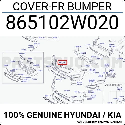 Hyundai Santa Fe Ön Tampon Astarlı 2012-  (Oem No:  865102W020) ürün görseli 1