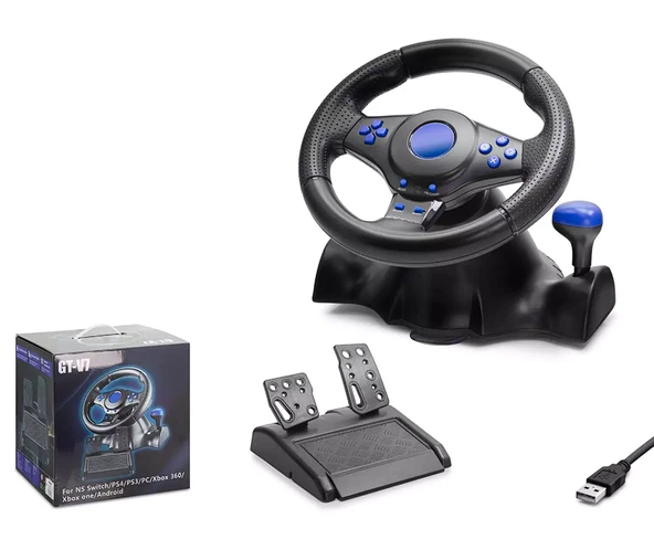 Nodar ND-706 Direksiyon Seti 7in1 Ps4/Ps3/Pc/Xbox One/Xbox 360/Ns Switch Android Siyah ürün görseli 1