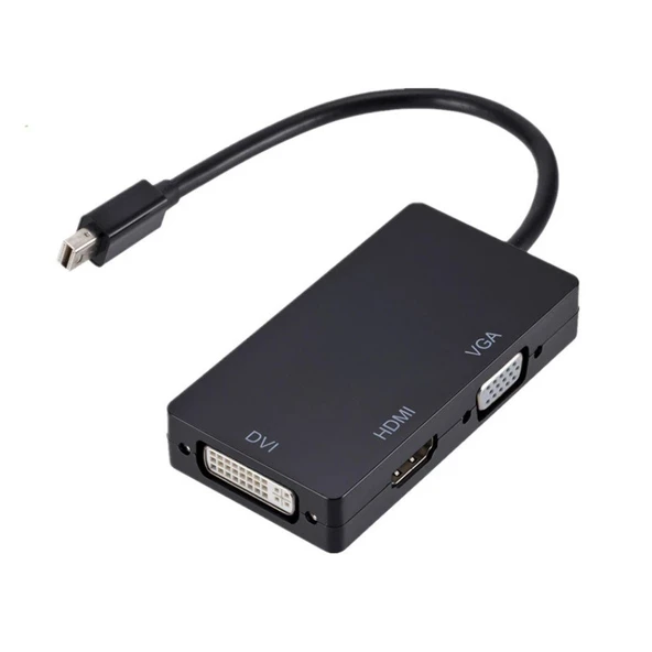 POWERMASTER PM-16102 DISPLAY PORT TO HDMI-VGA-DVI 3IN1 ÇEVİRİCİ (C-25) ürün görseli 1