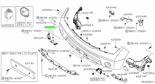 Nissan Navara Pathfinder Ön Tampon 2005-2009 (Oem No: F2022Eb440) ürün görseli 1