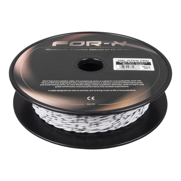 FOR-X XML-075W PRO 18GA OFC KABLO 50metre BEYAZ-GRİ ürün görseli 1
