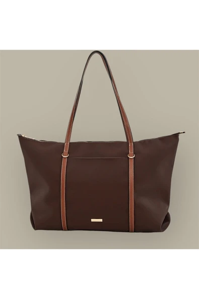 Çift Saplı Paraşüt Kumaş Büyük Boy Shopper Çanta Üniversite Ofis Anne Bebek Omuz Çantası (47x30x15) ürün görseli 1