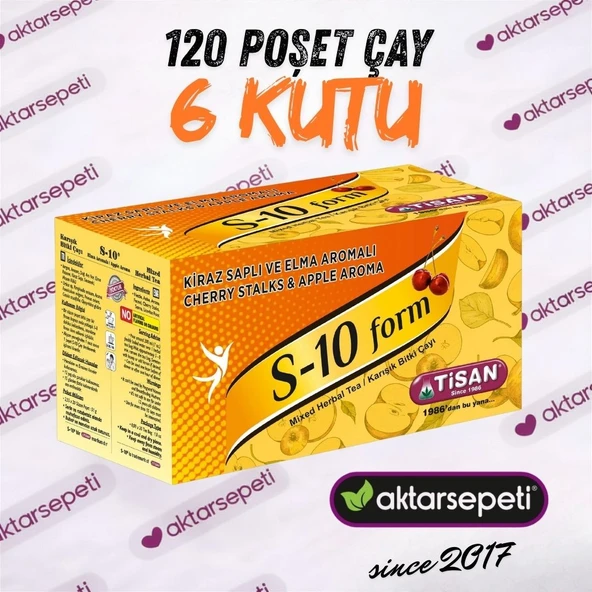 S10 Kiraz Saplı Elma Aromalı Form Çayı 120 Poşet Çay ürün görseli 1