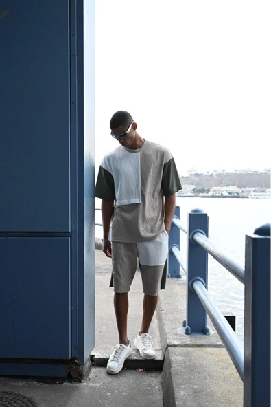 Fitilli Oversize Şortlu Takım - Resim 3