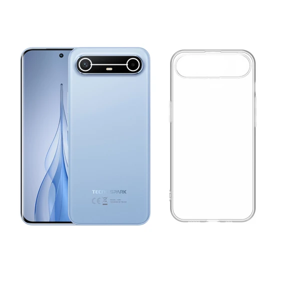 Tecno Spark Slim Kılıf Kamera Korumalı Silikon Lux Şeffaf Kapak ürün görseli 1