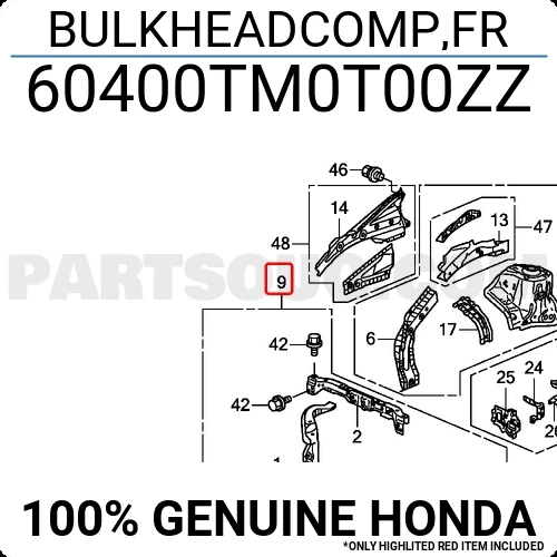 Honda City (2009 Yılında Çıkan Kasa) Ön Panel (Oem No: 60400Tm0G00Zz) ürün görseli 1