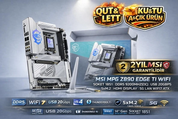 MSI MPG Z890 EDGE TI WIFI DDR5 Soket 1851 9200MHZ(OC) WIFI 7 ATX Gaming (Oyuncu) Anakart ürün görseli 1