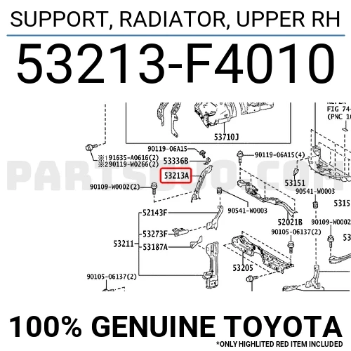 Toyota Chr Ön Panel Üst Sağ 2015- (Oem No:  53213F4010) ürün görseli 1