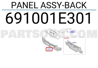 Hyundai Accent 2006-2012 Arka Panel (Oem No: 691001E301) ürün görseli 1
