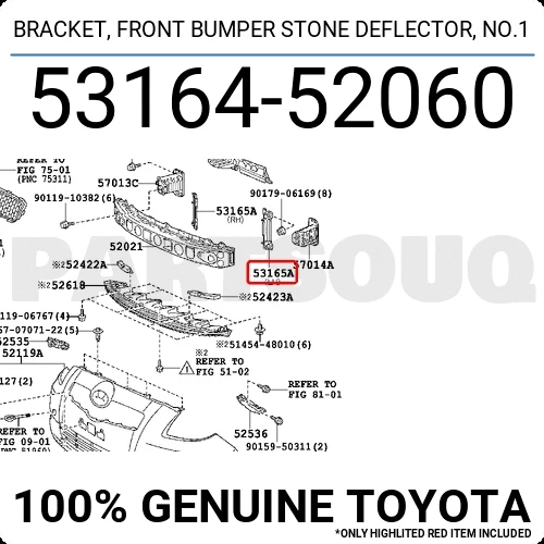 Toyota Yaris 2006-2009 Ön Panel Braketi Sol (Oem No: 5316452060) ürün görseli 1