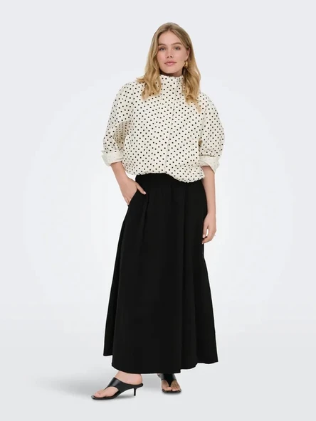 Only   ONLTIZANA LONG SKIRT WVN NOOS Kadın Siyah Etek - 15372613 ürün görseli 1