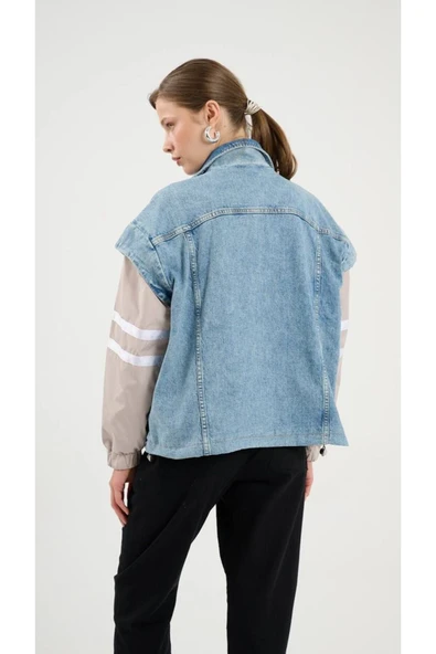 Chika Mix Denim Ceket - Resim 5