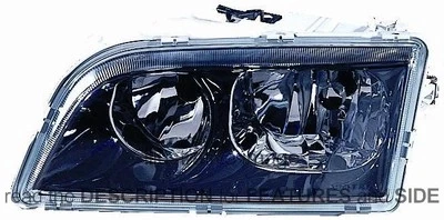 Volvo S40 - V40 2000-2003 Ön Far Elektrikli Siyah Sağ (Oem No: 30899679) ürün görseli 1