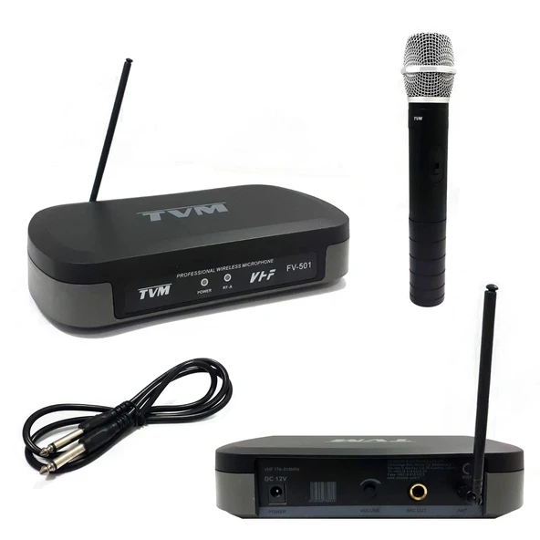VHF KABLOSUZ MİKROFON 1 EL TVM FV-501 ürün görseli 1