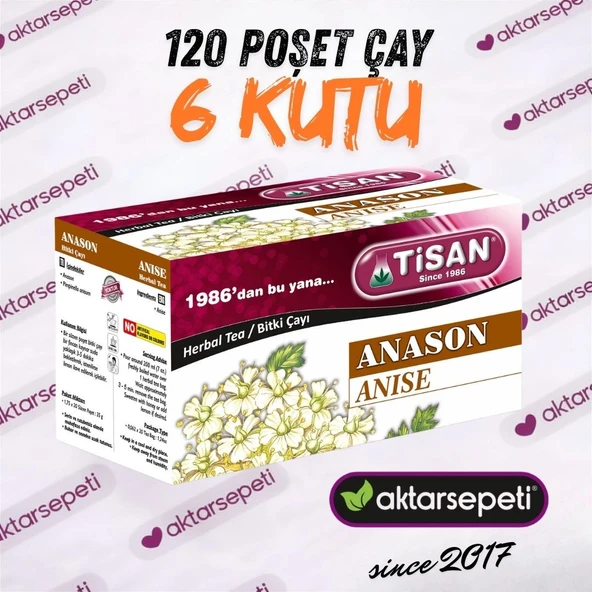 Tisan Anason Çayı 6 Kutu 120 Poşet Çay ürün görseli 1
