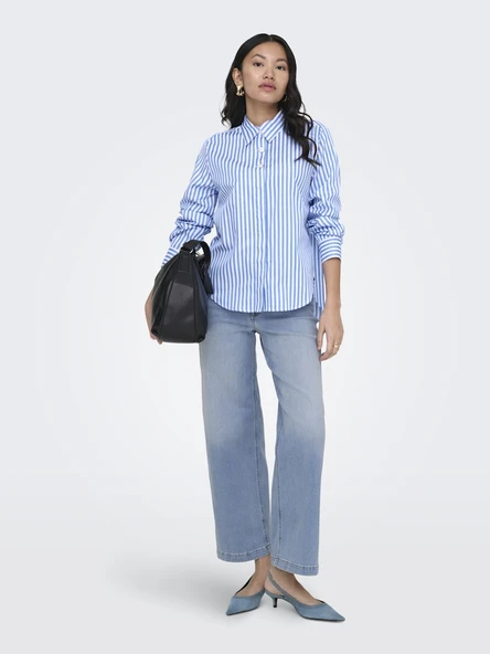 Only   ONLMADISON BLUSH HW CP WD DNM CRO371NOOS Kadın Mavi Denim Pantolon - 15349022 ürün görseli 1