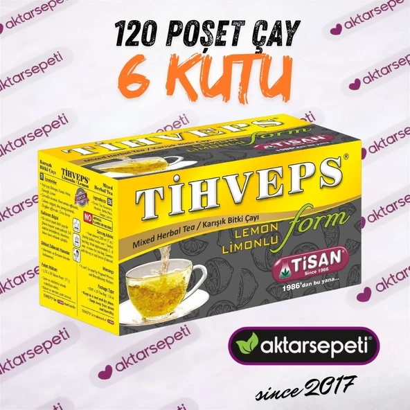 Tihveps Limon Aromalı Form Çay 120 Poşet Çay ürün görseli 1