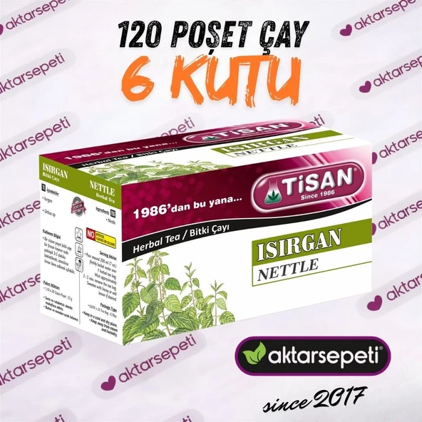 Tisan Isırgan Çayı 6 Kutu 120 Poşet Çay ürün görseli 1