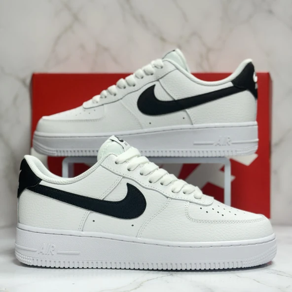 Nike Air Force 1 Low 07 White  Black - Resim 2