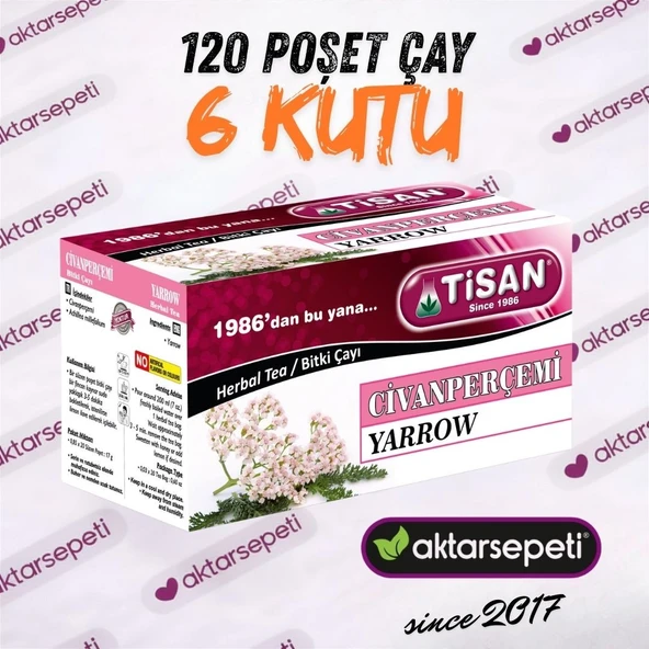 Tisan Civanperçemi Çayı 6 Kutu 120 Poşet Çay ürün görseli 1