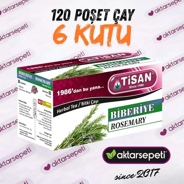 Tisan Biberiye Çayı 6 Kutu 120 Poşet Çay ürün görseli 1