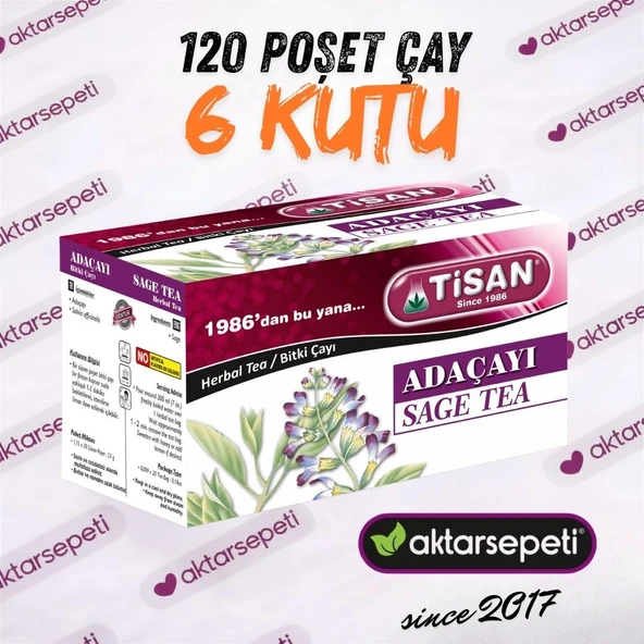 Tisan Adaçayı 6 Kutu 120 Poşet Çay ürün görseli 1