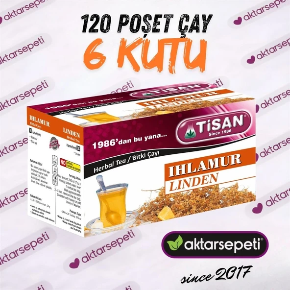 Tisan Ihlamur Çayı 6 Kutu 120 Poşet Çay ürün görseli 1