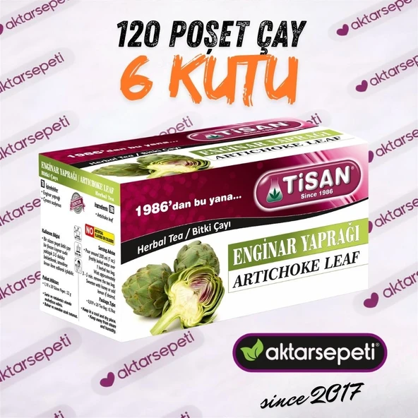 Tisan Enginar Yaprağı Çay 6 Kutu 120 Poşet Çay ürün görseli 1