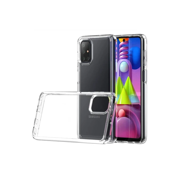 Samsung Galaxy M51 Uyumlu Kılıf Lüx Şeffaf Silikon ürün görseli 1