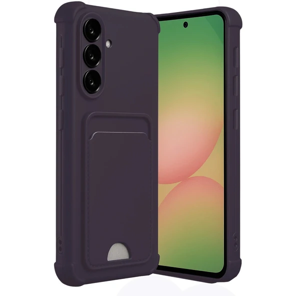Samsung Galaxy A55 5g Uyumlu Kılıf Kelvin Kartvizitli Silikon - Derin Mor ürün görseli 1