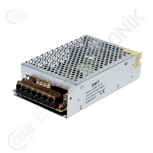 SMY 12V 10A Metal Kasa Adaptör Geniş Kasa Adaptör ürün görseli 1