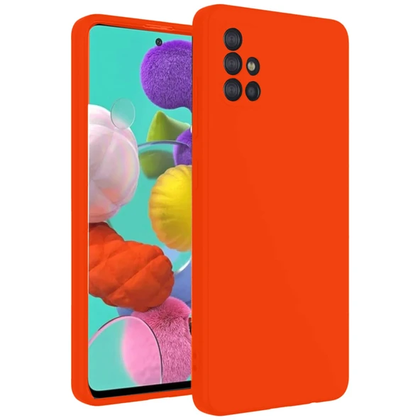 Samsung Galaxy A31 Uyumlu Kılıf Nano İçi Kadife Silikon - Turuncu ürün görseli 1
