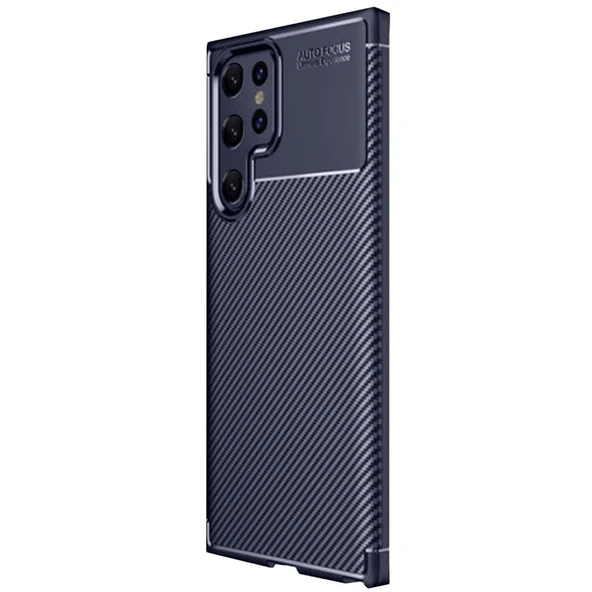 Samsung Galaxy S25 Ultra Uyumlu Kılıf Auto Focus Karbon Kapak - Lacivert ürün görseli 1