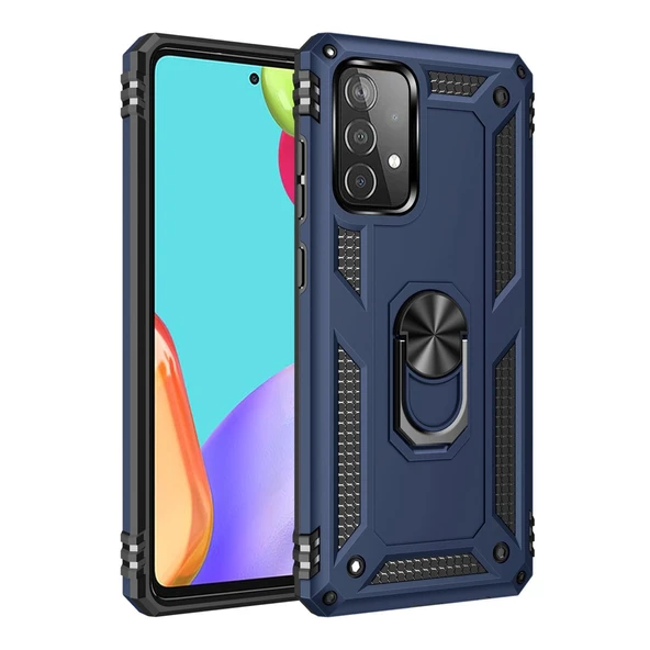 Samsung Galaxy A33 5g Uyumlu Kılıf Sofya Yüzüklü Silikon Kapak - Lacivert ürün görseli 1
