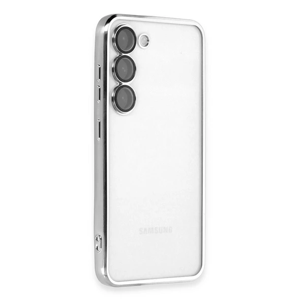 Samsung Galaxy S24 Uyumlu Kılıf Kamera Korumalı Lensli Silikon - Gümüş ürün görseli 1