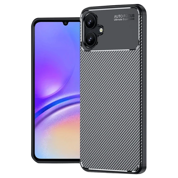 Samsung Galaxy A06 Uyumlu Kılıf Auto Focus Karbon Kapak - Siyah ürün görseli 1
