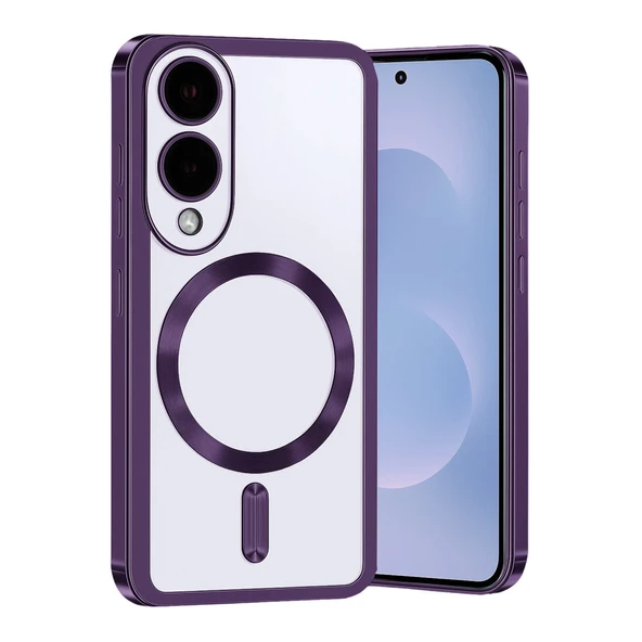 Samsung Galaxy S25 Edge Uyumlu Kross Magneticsafe Kapak - Mor ürün görseli 1